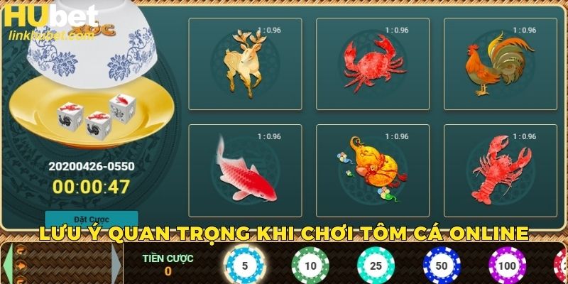 Một vài lưu ý quan trọng khi chơi tôm cá online